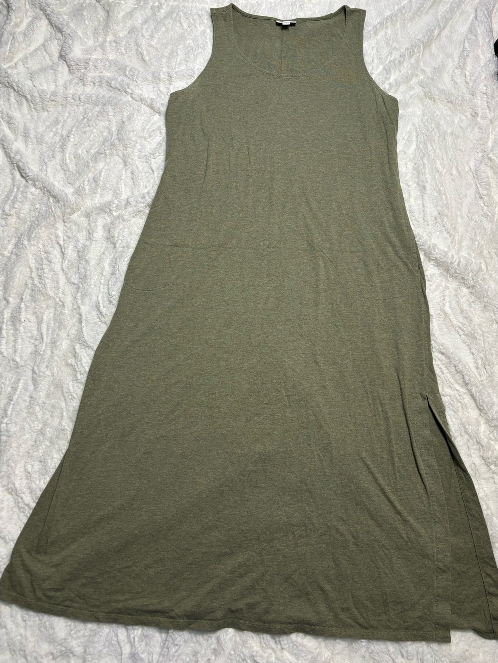 Pure Jill J.Jill Sleeveless Dress Size Large Green Comfy Midi with Pockets!